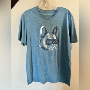 Blue French bulldog graphic tee